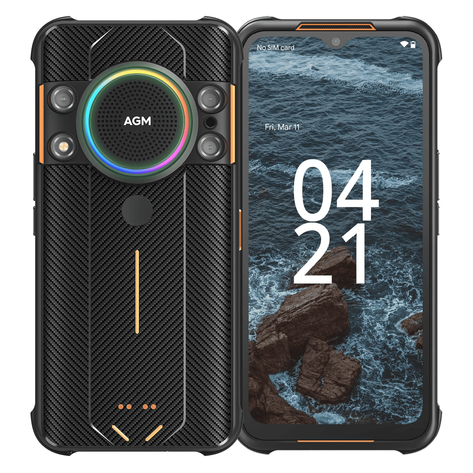 AGM Cell Phone Unlocked(2022), Rugged Phone 109dB Loud Speaker, 6.52" HD Screen Rugged Smartphone Unlocked, 4G+64G, Night Vision Camera, IP68, Waterproof Phone, Drop-Proof, Android 12 Black