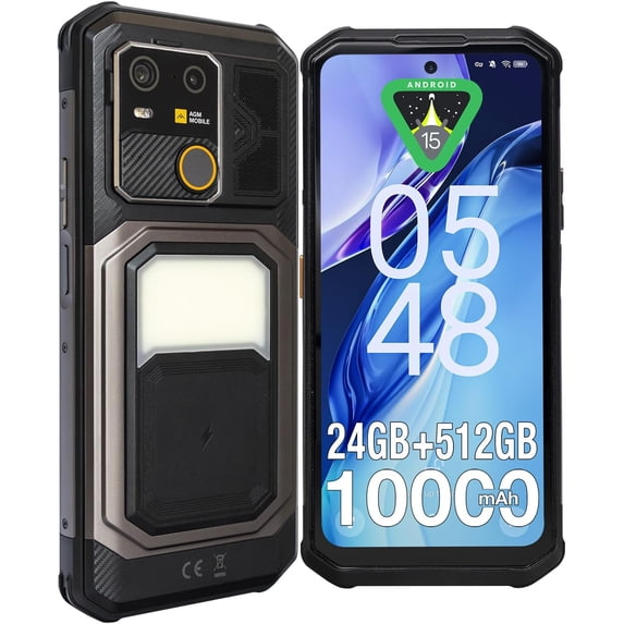 AGM G3 Flagship Ultra Rugged Smartphone Android 15, 6.72 Inch FHD 120Hz Display, MTK Dimensity 7300, 33W PD Fast/Wireless/Reverse Charging, 10000mAh,Black,6.72"