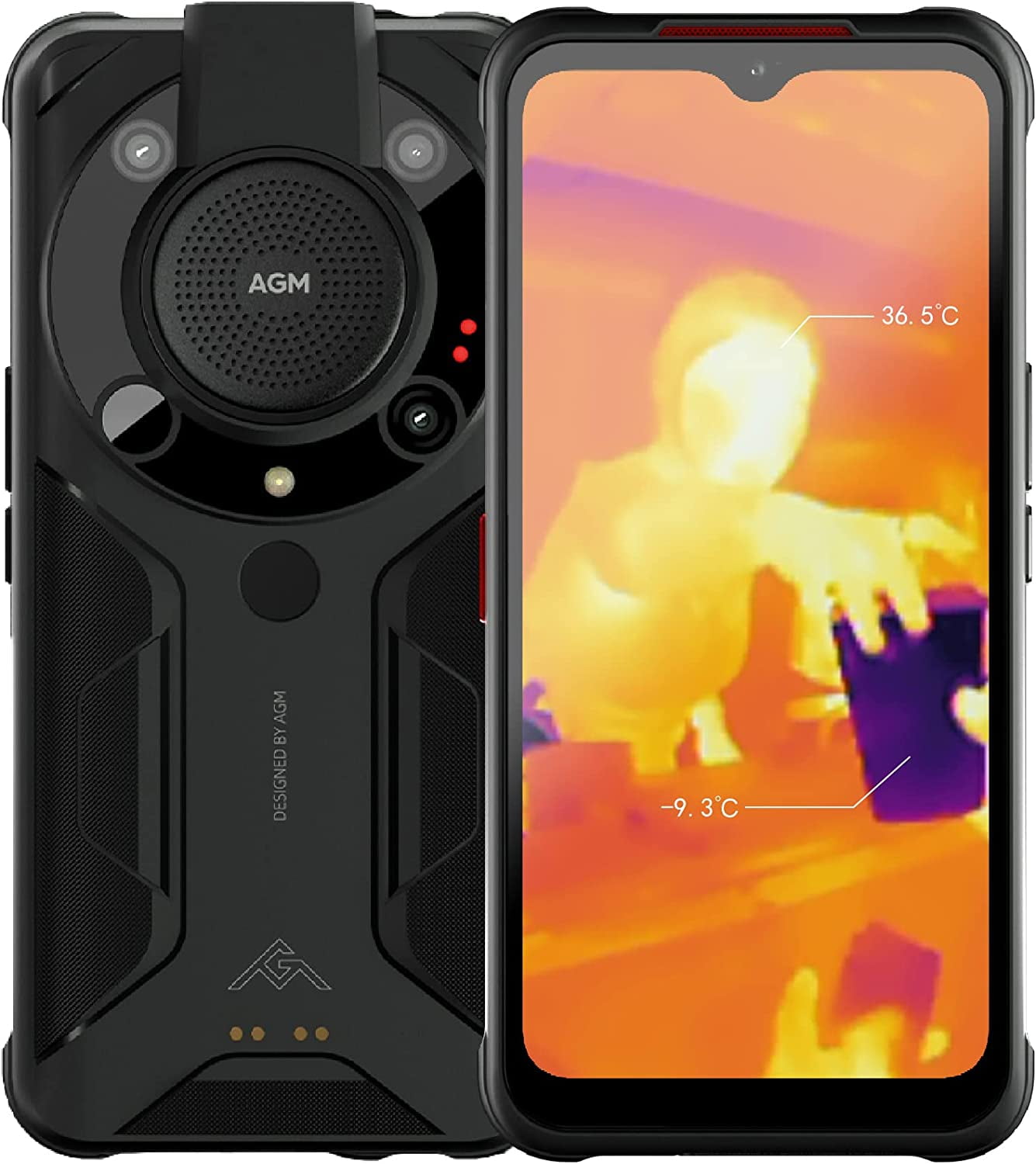 AGM Glory Pro Cell Phone Unlocked, 5G Rugged Phone Snapdragon 480, Rugged Smartphone Thermal Imaging Camera, 256x192 Resolution, 6.53" FHD+, 6200mAh Battery IP68/IP69K, 8G+256G Dual-LED Torch/NFC/GPS