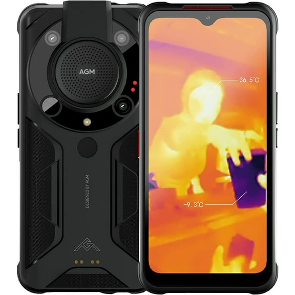 AGM Glory Pro Cell Phone Unlocked, 5G Rugged Phone Snapdragon 480, Rugged Smartphone Thermal Imaging Camera, 256x192 Resolution, 6.53" FHD+, 6200mAh Battery IP68/IP69K, 8G+256G Dual-LED Torch/NFC/GPS