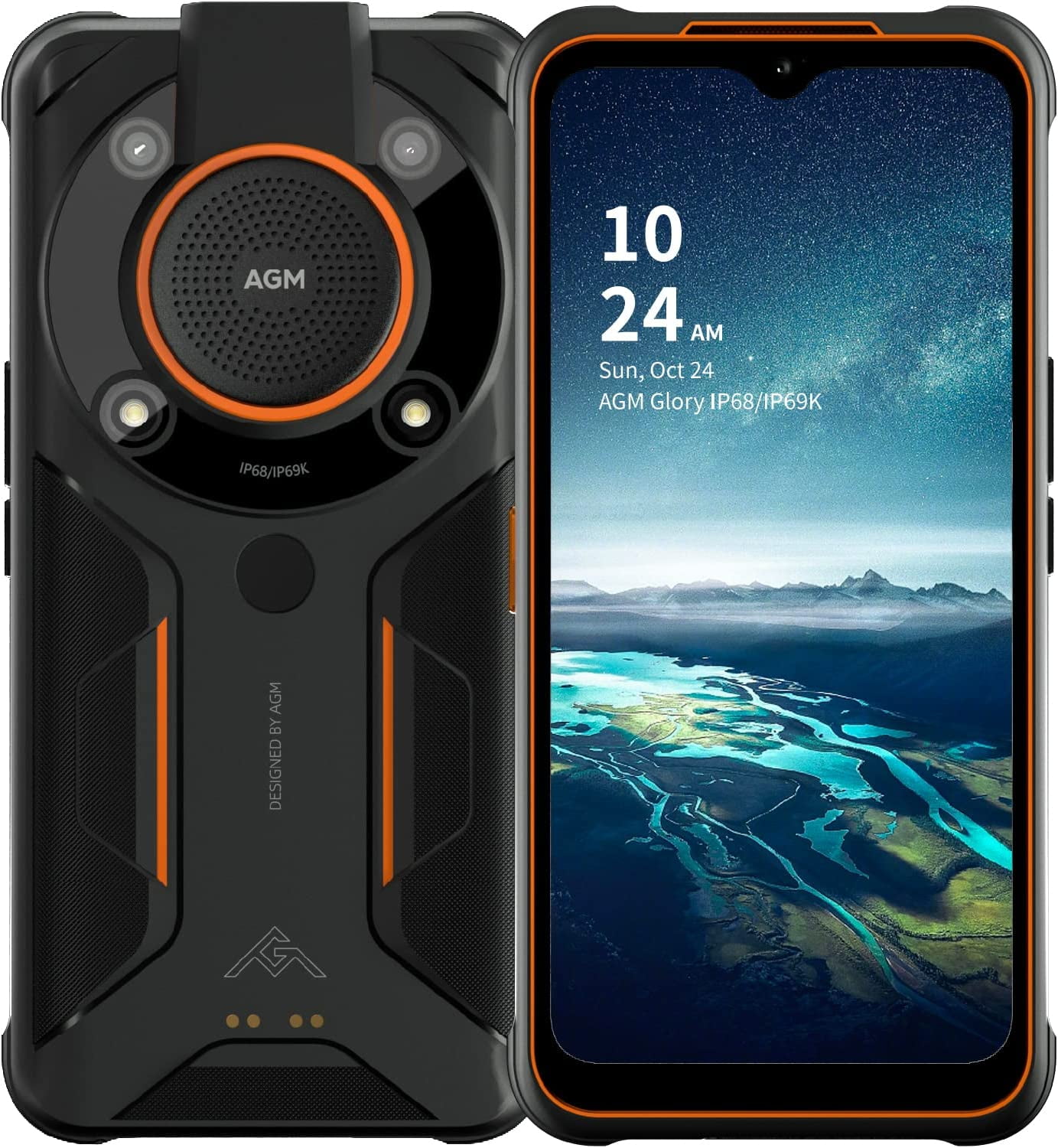 "AGM Glory SE Rugged Phone, 5G, 6.53"" Water Resistant Touchscreen ...