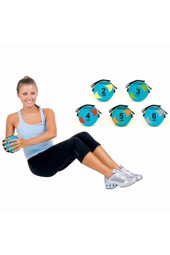AGM Group 35943 5 in. Power Yoga-Pilates Weight Ball - Teal-Orange