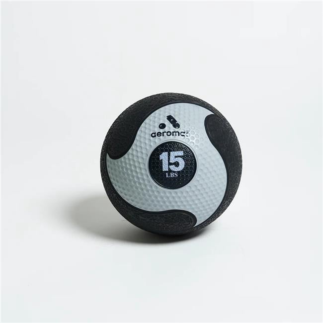 AGM Group 35970 10 in. 15 lbs Deluxe Medicine Ball - Black & Gray