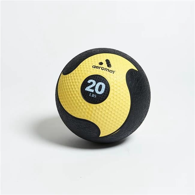 AGM Group 35972 10.8 in. 20 lbs Deluxe Medicine Ball - Black & Yellow