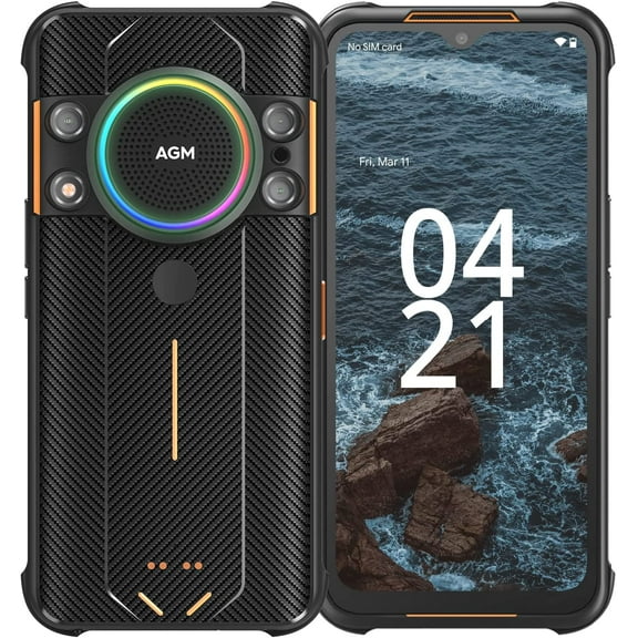 AGM H5 Rugged Smartphone(2023), Rugged Smartphone 109dB Loudest Speaker, Rugged Phone 6.52" HD Screen 6G+128G, Night Vision Camera, IP68 Waterproof Smartphone Outdoor, Dual SIM 4G Android 12 H