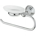 thumbnail image 1 of AGM Home Store BA Canova Wall Round Bath Towel Ring Holder & Glass Soap Dish Set, Brass, 1 of 2