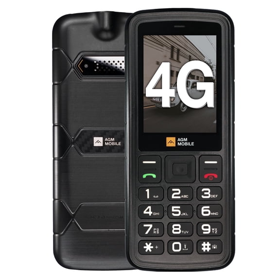 AGM M9 4G Rugged Basic Cell Phone, Large Button Cell Phones for Seniors, IP68/IP69K Waterproof, 1.8M Drop-Proof, Large Fonts, Fast Dialling, 3 Card Slots, FM Radio, Torch, 1000 mAh, T-Mobile Only