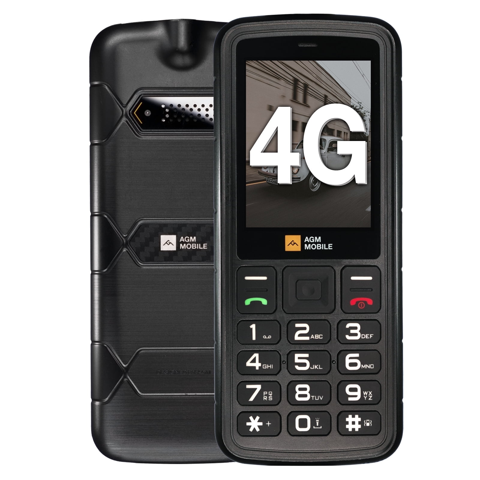 AGM M9 4G Rugged Basic Cell Phone, Large Button Cell Phones for Seniors, IP68/IP69K Waterproof, 1.8M Drop-Proof, Large Fonts, Fast Dialling, 3 Card Slots, FM Radio, Torch, 1000 mAh, T-Mobile Only