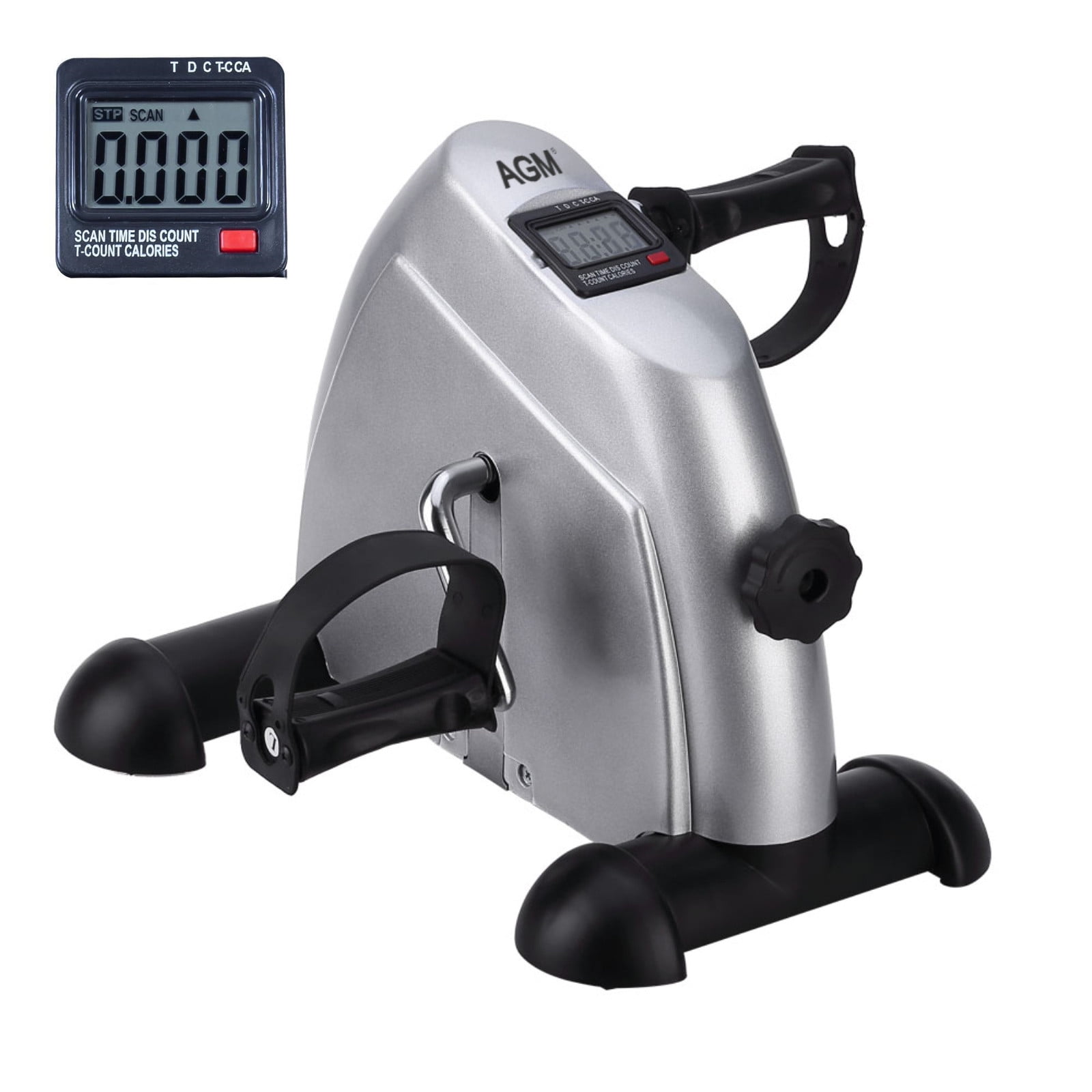 AGM Mini Trainer Bike Pedal Exerciser Under Desk Exercise Bike 240 lbs Silver Walmart