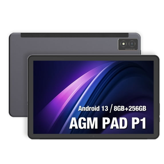 AGM Mobile PAD P1 10.36" 2K Rugged Tablet, 256GB, Android 13, Wi-Fi, Black