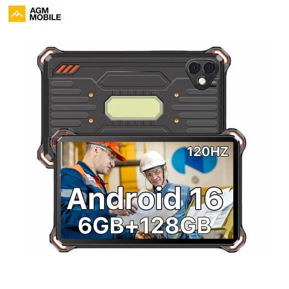 AGM PAD P3 8.68" Rugged 4G LTE Outdoor Tablet,Bracket Set,6GB+128GB, eSIM/NFC, 50MP Camera, 7200mAh Battery, Camp Light, 120Hz Bright Display, Android 16, T-Mobile Only