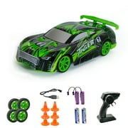AGNEVE Drift Car 2.4GHz Remote Control Drift Car 4WD RC Car 14 KM/H High Speed 360° Drifting Racing Car with LED Light for Kids Adults Boys Girls Christmas Gift (Green)