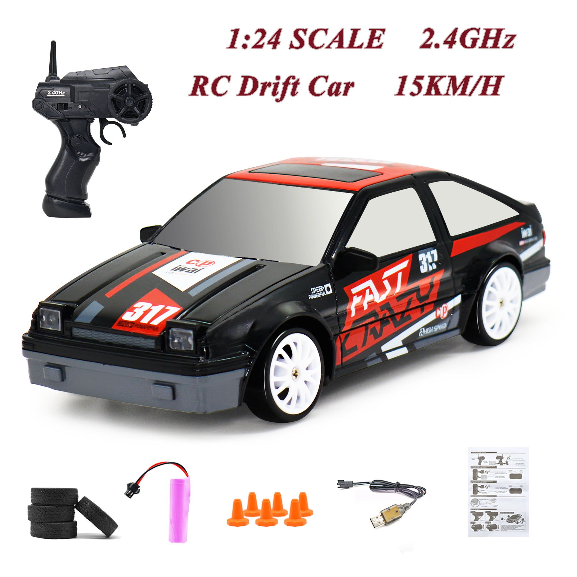 AGNEVE RC Drift Car 15KM/H Remote Control Drift Car 2.4GHz RC Cars 4WD