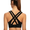 thumbnail image 1 of AGONVIN Women's High Impact Plus Size Large Bust Sexy Strappy Back Padded Sports Bra Black XX-Large, 1 of 6