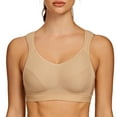 thumbnail image 1 of AGONVIN Women's High Impact Support Wirefree Bounce Control Plus Size Workout Sports Bra Beige 46DD, 1 of 6