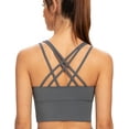 thumbnail image 1 of AGONVIN Women's Strappy Longline Yoga Sports Bra Padded Wireless Crop Top Cami Tank Top Iron Gray Medium Plus, 1 of 7