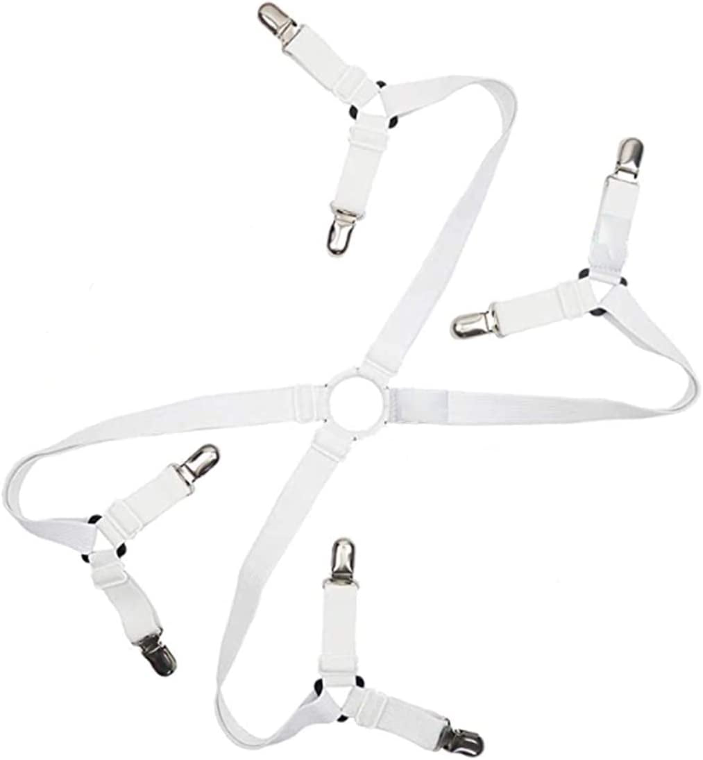 AGOOBO Bed Sheet Straps Adjustable,4 Sides Adjustable Elastic Fitted