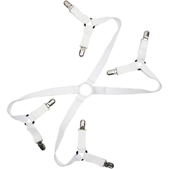 AGOOBO Bed Sheet Straps Adjustable,4 Sides Adjustable Elastic Fitted Bed Sheet Holder Straps for Full,Queen,King Twin,Any Size Bed