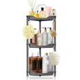 thumbnail image 1 of AGORKI Corner Shower Caddy: 3 Tier Corner Shelf Organizer, Floor Standing Shower Caddy for Bathroom, Rest Room, Gray, 1 of 5