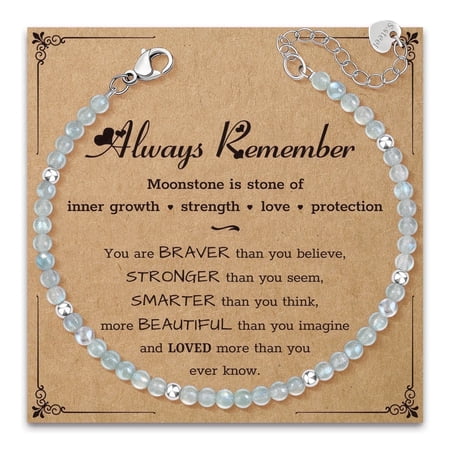 AGOT Inspirational Gifts Bracelets for Women: Healing Moonstone Bracelets with Positive Affirmations - Unique Gifts for Mom, Daughter, Wife, Coworker, Best Friend, Bestie, Granddaughter