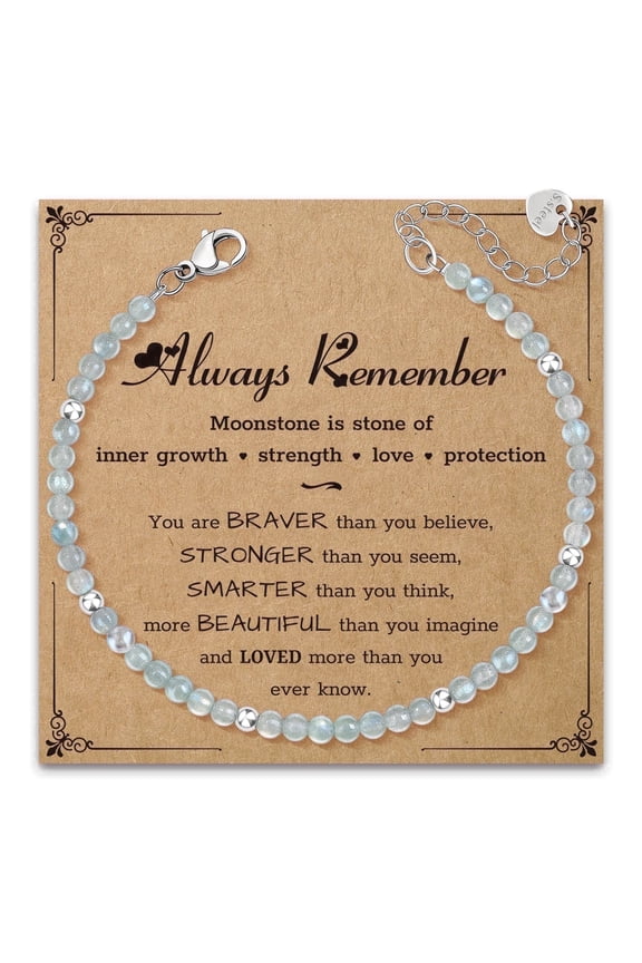 AGOT Inspirational Gifts Bracelets for Women: Healing Moonstone Bracelets with Positive Affirmations - Unique Gifts for Mom, Daughter, Wife, Coworker, Best Friend, Bestie, Granddaughter