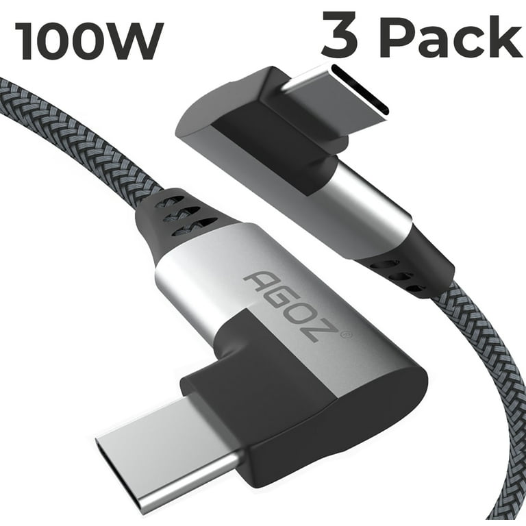 AGOZ 100W Right Angle USB C to USB C Cable Fast Charger Cord for iPad Pro 12.9 6th 5th 4th Gen iPad Pro 11 inch iPad Air 4th 5th MacBook Pro