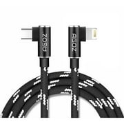 AGOZ 10ft L-Shape 90° iPhone to USB C Cable Fast Charger for iPhone 14, 14 Pro, 14 Plus, 13 Pro Max, 13 Pro, 13 Mini, iPhone 12 Pro Max, 12 Pro, iPhone 11, iPhone XS Max, XR, X, XS, SE, 8 Plus, 7, 6