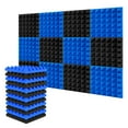 thumbnail image 1 of AGPTEK 12 Packs 2"x12"x12" Sound Proof Padding, Acoustic Foam Panels, Sound Absorbing Foam for Recording Studio, TV Room, Kids Room, Office and Podcast Recording, Blue and Black, 1 of 9