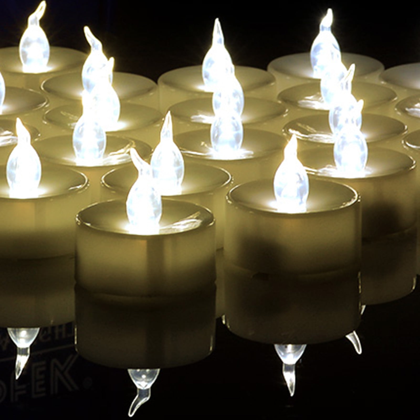 Warm White Flameless LED Tealight Candles with Timer, 24 Pack