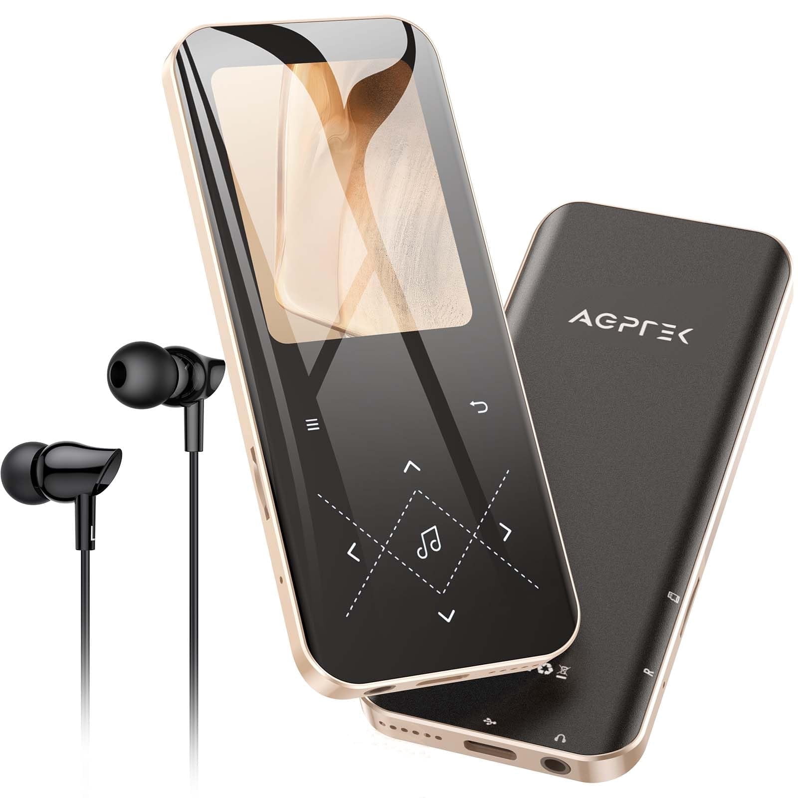 AGPTEK Mp3 Player With Bluetooth, HiFi Music Player with FM Radio 64GB Black