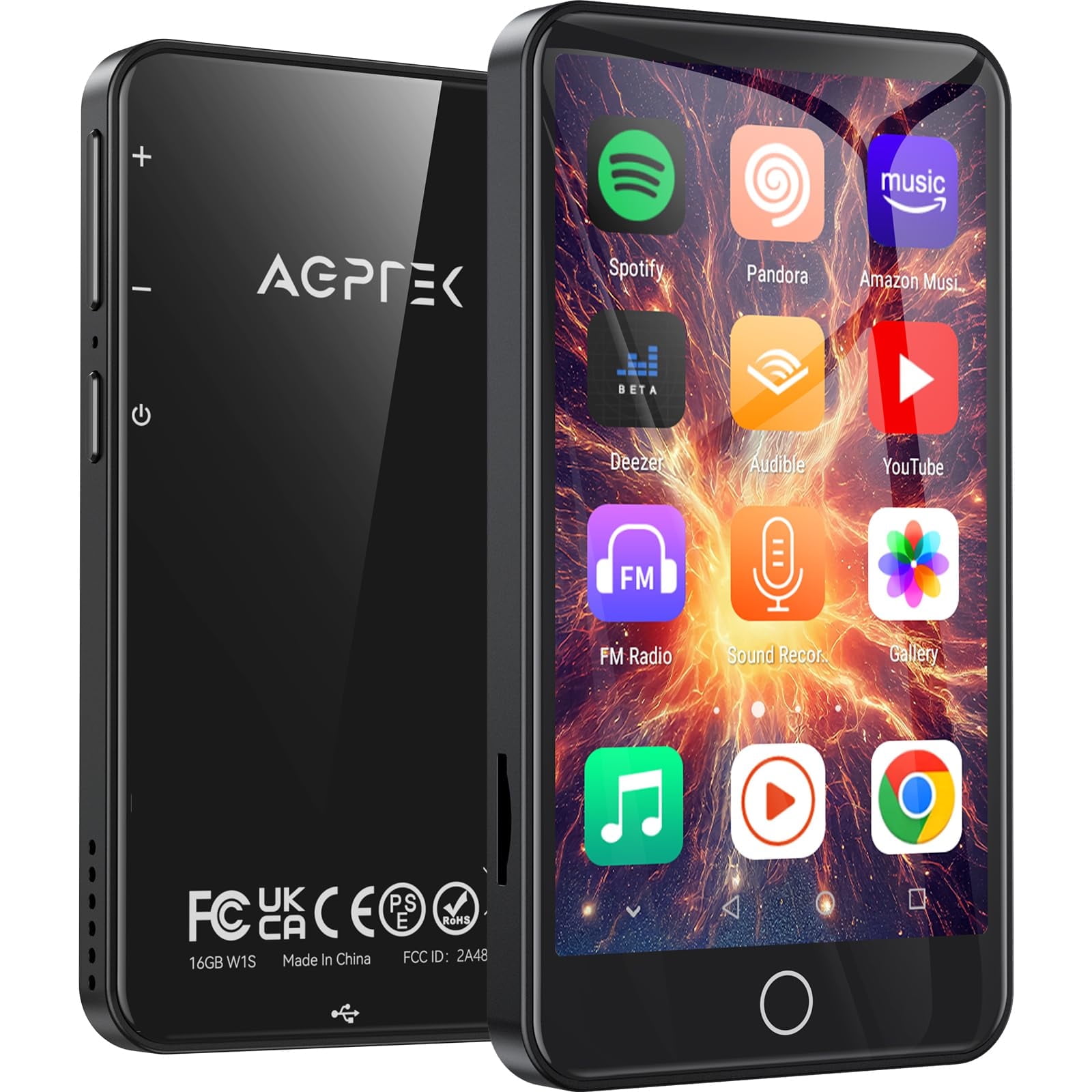 AGPTEK 80GB MP3 Player with Bluetooth, WiFi MP4 Player 3.5 Inch Screen with Spotify, Android Online Music Player with Speaker, FM Radio