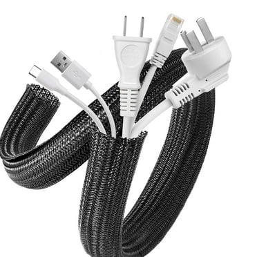 AGPTEK Cord Covers Cable Sleeves Cord Organizer, Multisize White/Black
