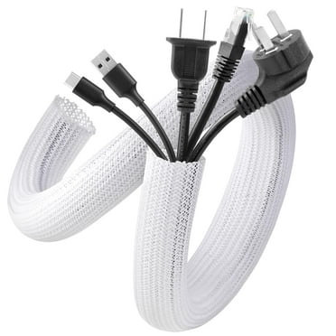 AGPTEK Cord Covers Cable Sleeves Cord Organizer, Multisize White/Black