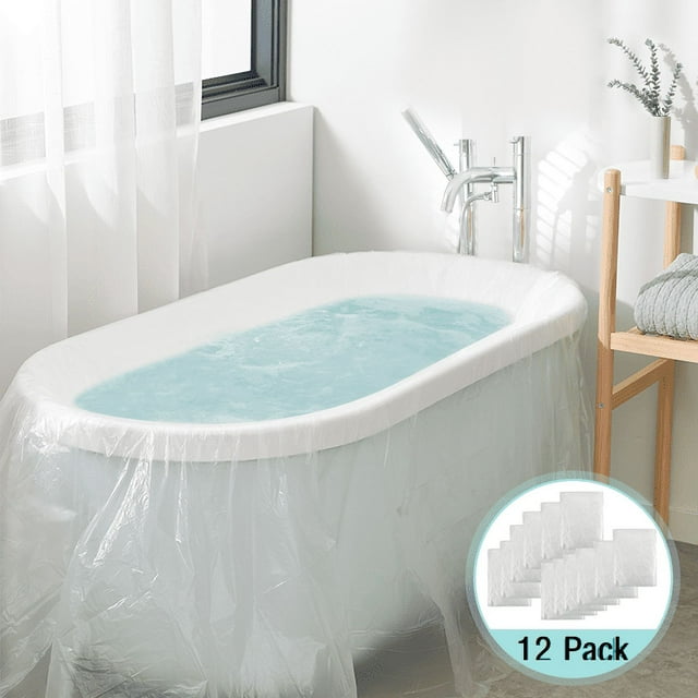 AGPTEK Disposable Bathtub Protector, Large Plastic Liner Cover 12 Pack ...