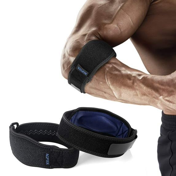 AGPTEK Elbow Brace, Adjustable Strap with Compression Pad, Pain Relief for Elbow Tendonitis, Navy