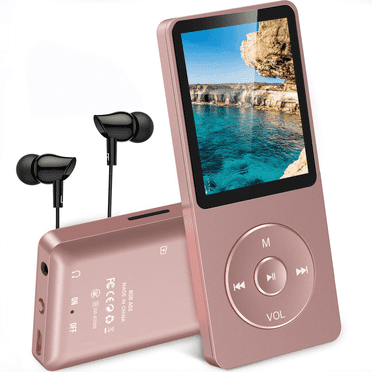 AGPTEK MP3 Player, 70 Hours Playback Lossless Sound 16GB Music Player, A02S Rose Gold