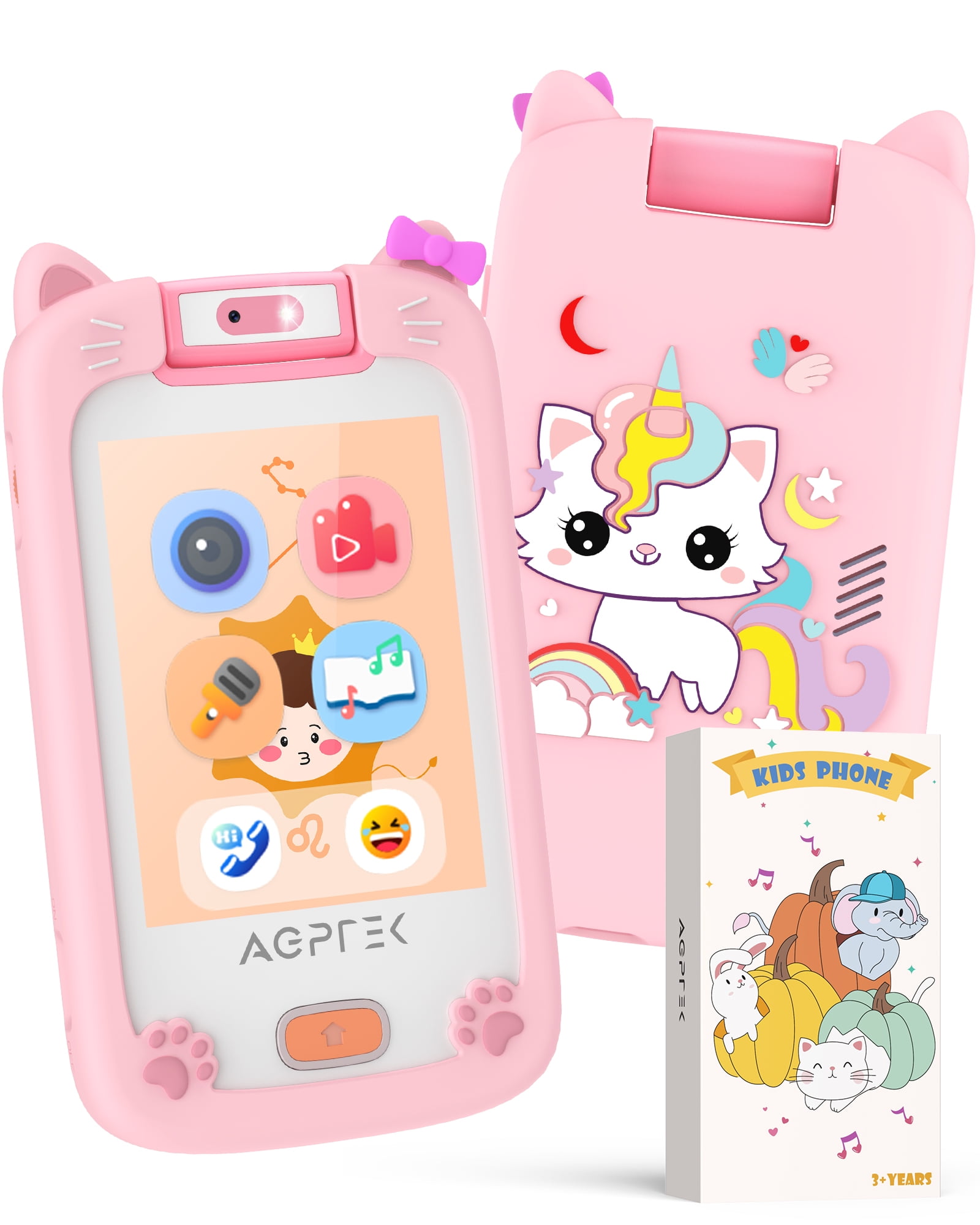 AGPTEK Smartphone Toy, Call and Text Pretend Play Phone for Toddler ...