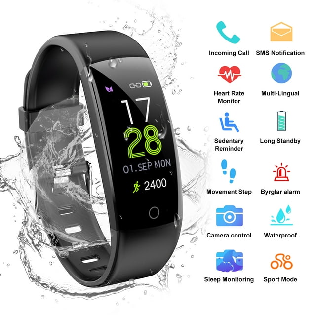 AGPTEK Waterproof Fitness Tracker with Heart Rate Monitor, Activity Monitor Smart Wristband for IOS Android Smartphone