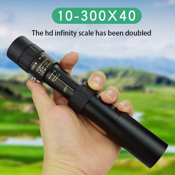 AGPtek 4K 10-300X40mm Monocular Telescope,Portable Super HD Telephoto Zoom Day/Night Vision with Tripod + Phone Clip -BAK4 Prism For Outdoor Bird Watching Hunting Camping Hiking Sightseeing Travelling