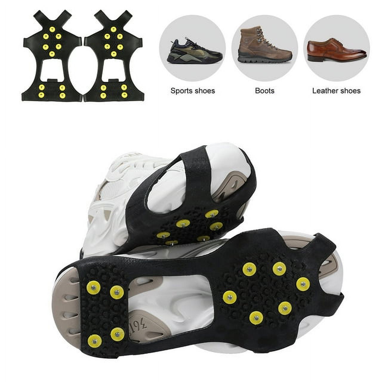 AGPtek Ice Snow Anti Slip Teeth Grip Shoe Covers Overshoes Snow Shoes Crampons Cleats - image 1 of 3