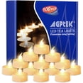 thumbnail image 1 of AGPtek Lot 100 Tealight Battery Operated LED Warm White Tea Light Candle Flickering Flameless Smokeless Flashing For Xmas Home Church Festival Wedding Party Decoration, 1 of 10