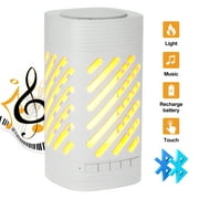 AGPtek Outdoor Smart Speaker, Flame effect Lamp MP3 Smart Music Player w/ LED Smart Touch for Travel and Home Party, White