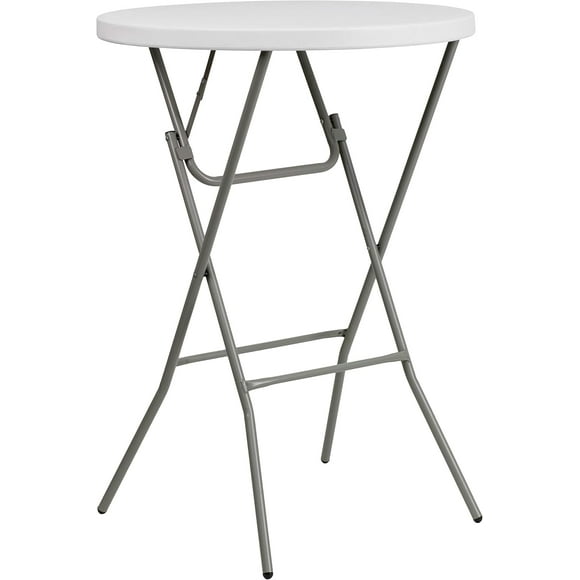 AGRTY 2.6-Foot Round Folding Bar Height Table, Granite White Plastic Top with Sturdy Legs for Events, Crafting, Dining Holds Up to 165 lbs