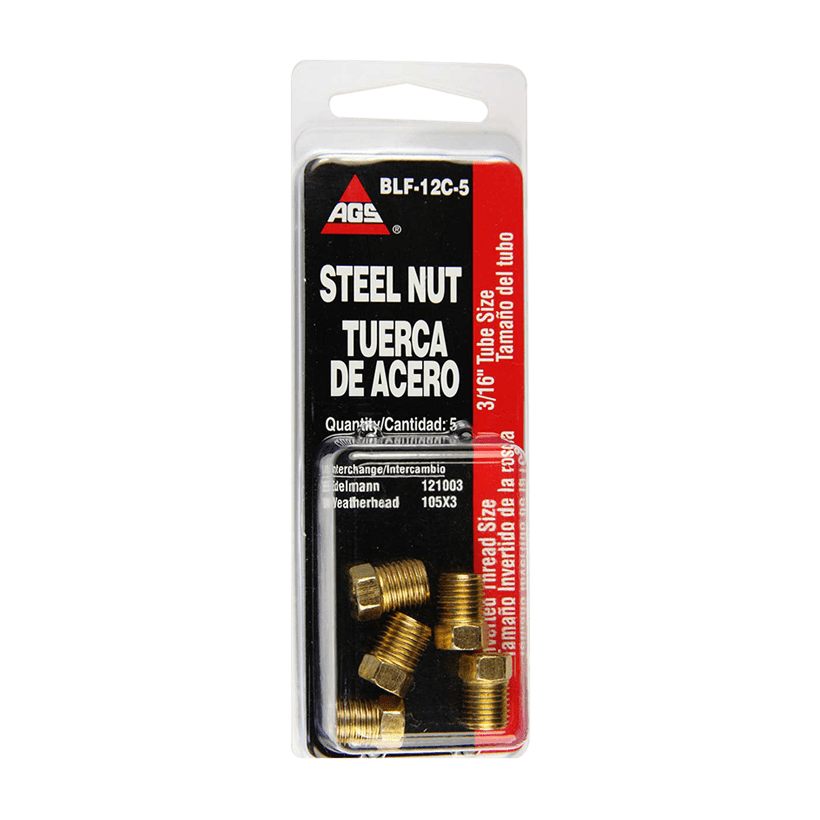 AGS BLF12C5 Steel Brake Line Nut Fitting