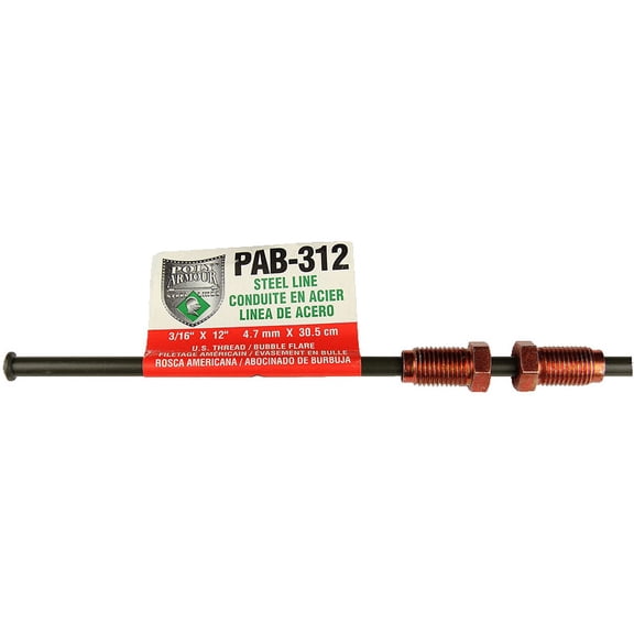 AGS British Poly-Armour PVF Steel Brake Line PAB-312