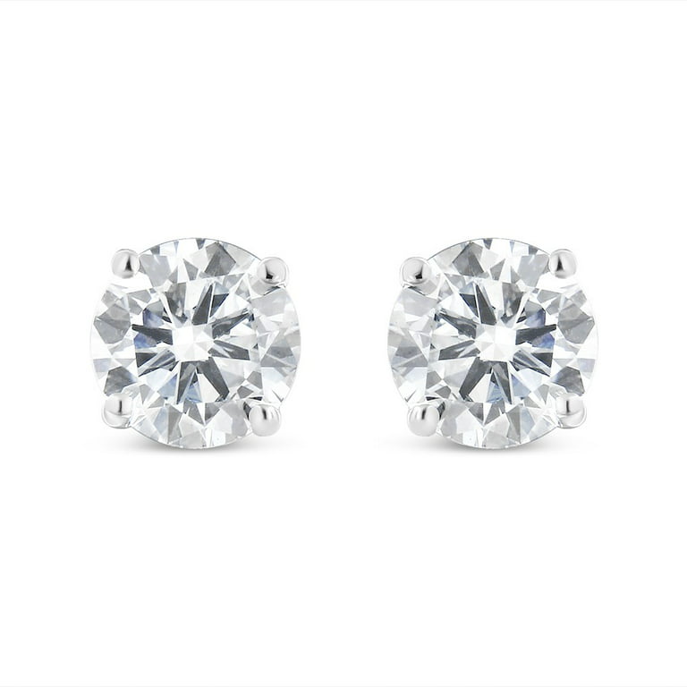 2.0CT Round Cut Lab Created Diamond Push Back Stud Earring 14K White Gold  Plated