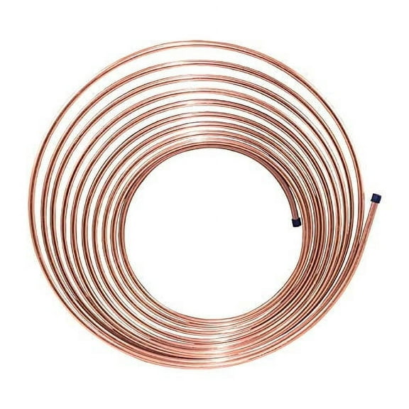AGS Company CNC-425 Nickel/Copper Brake Line Tubing Coil, 1/4" x 25' (CNC-425)