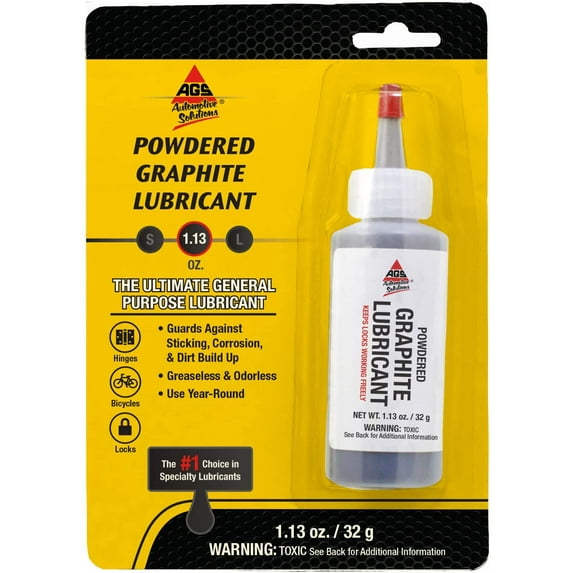 AGS Company - Powdered Graphite Lubricant, Greaseless, Odorless - 1.13oz, 32 grams