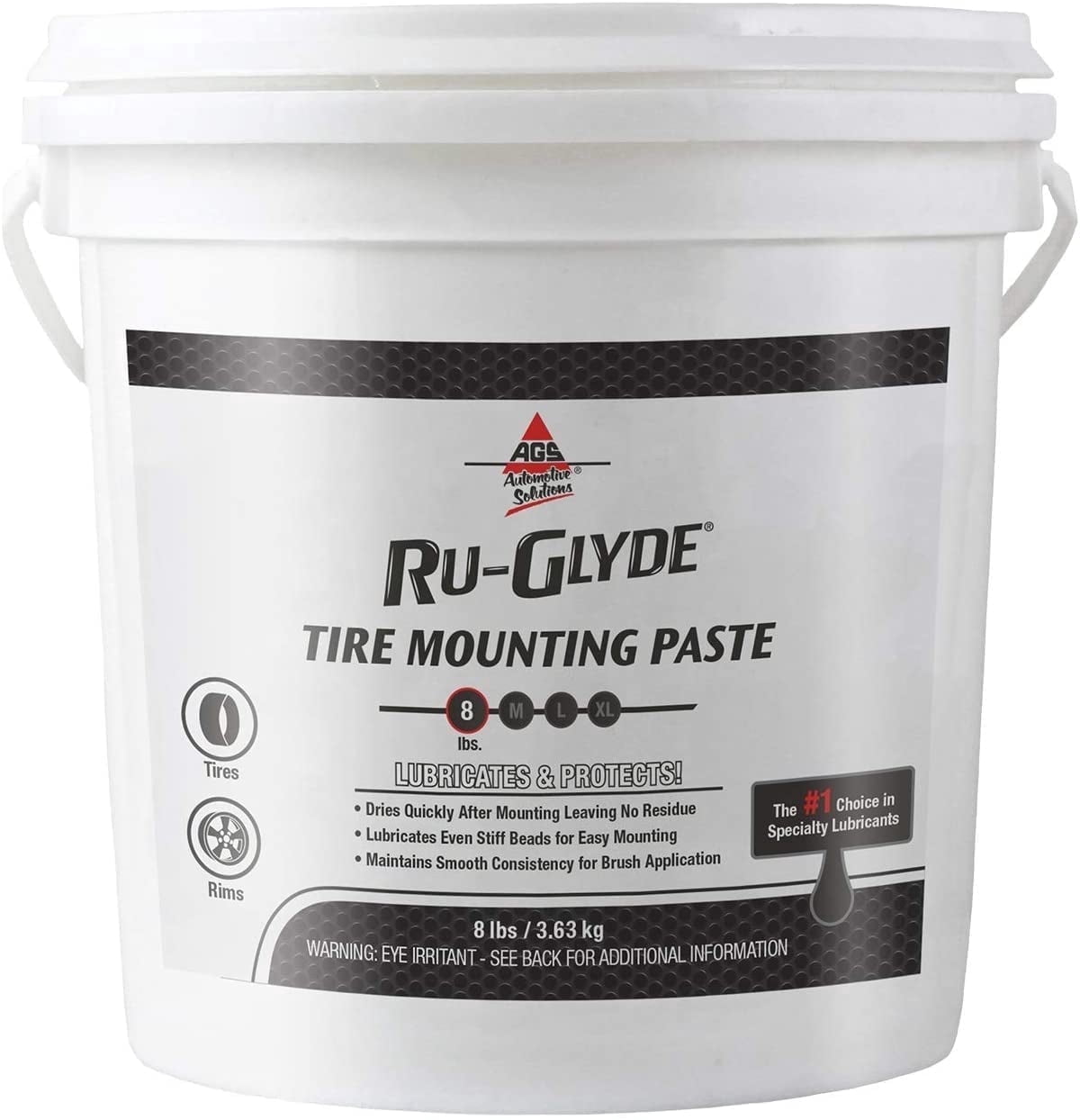 AGS Company Ru-Glyde Lubricating Tire Mounting Paste Low Profile 8 lb Pail  - Walmart.com