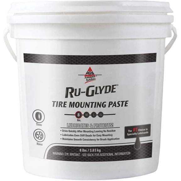 AGS Company Ru-Glyde Lubricating Tire Mounting Paste Low Profile 8 lb Pail